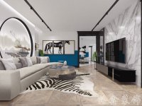 混搭风格家居装修装饰室内设计效果-A623-2